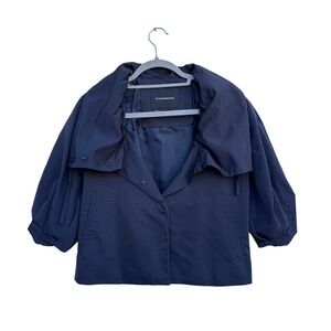 Club Monaco Cropped Oversized Funnel Collar Jacket Black Women's Small